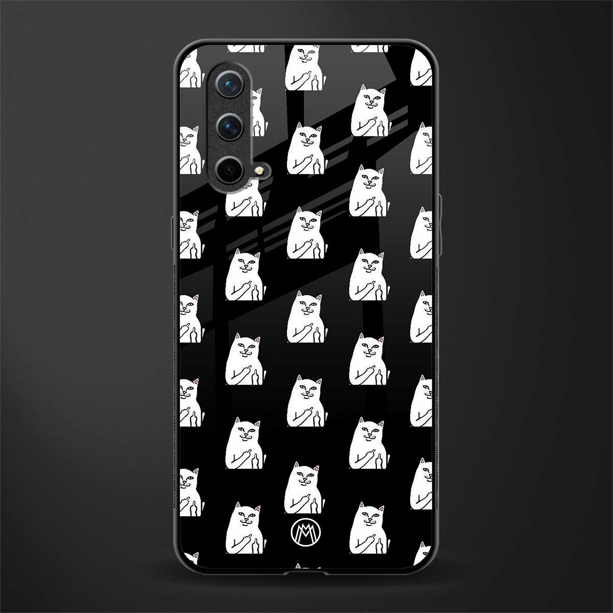 middle finger cat meme glass case for oneplus nord ce 5g image