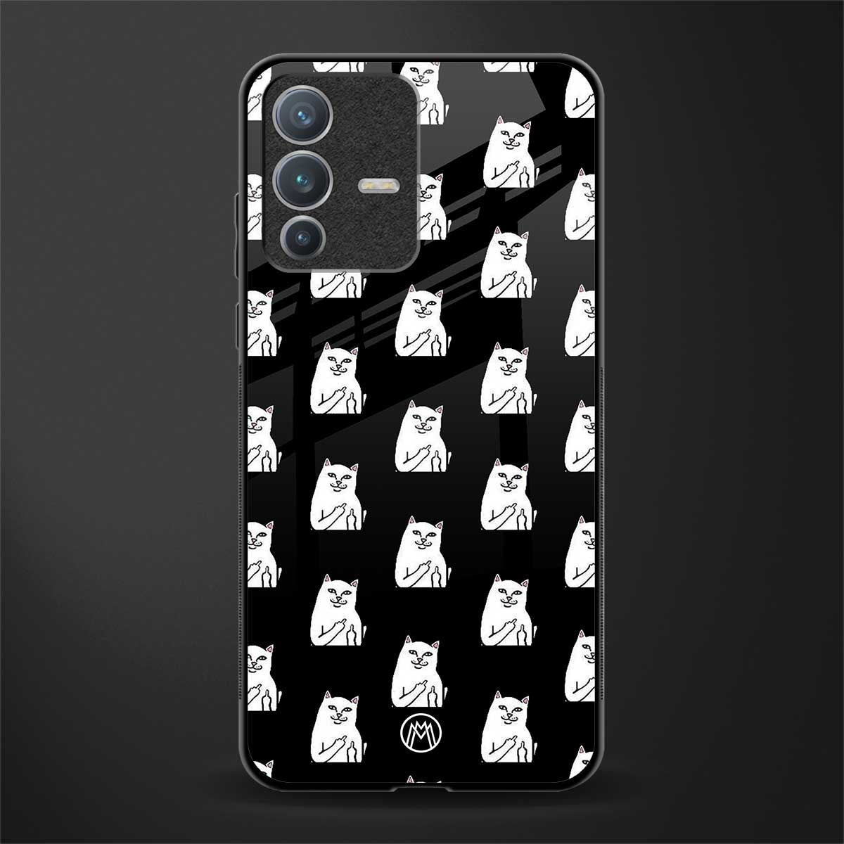 middle finger cat meme glass case for vivo v23 pro 5g image