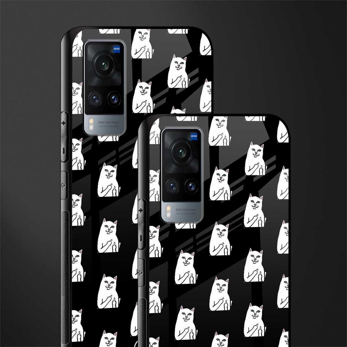 middle finger cat meme glass case for vivo x60 image-2