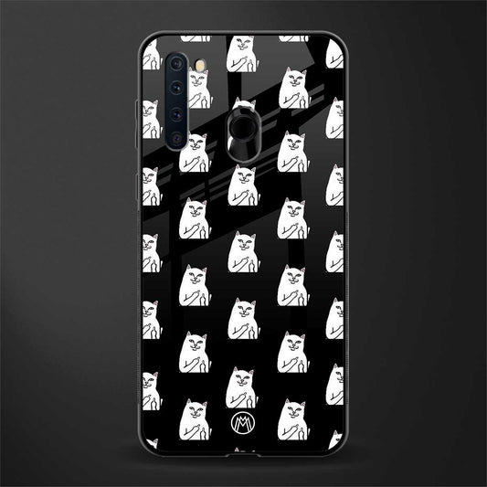 middle finger cat meme glass case for samsung a21 image