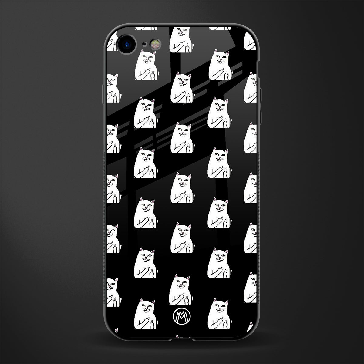 middle finger cat meme glass case for iphone se 2020 image