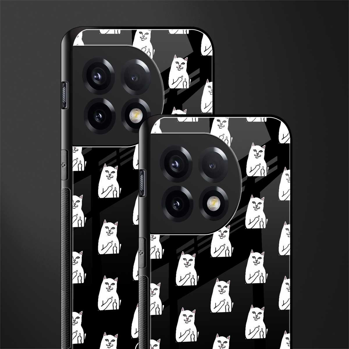 middle finger cat meme back phone cover | glass case for oneplus 11r