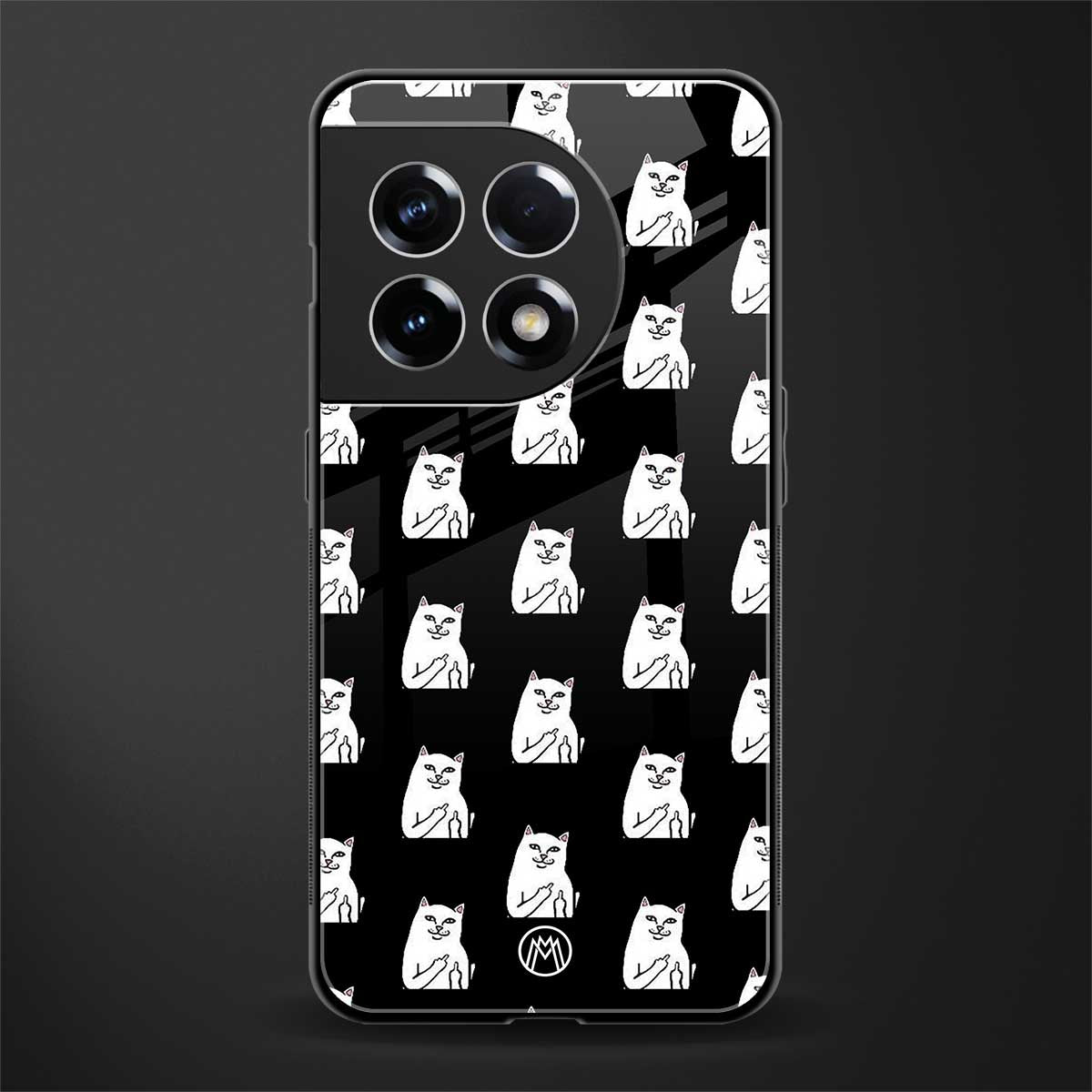middle finger cat meme back phone cover | glass case for oneplus 11r