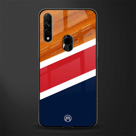 minimalistic wooden pattern glass case for oppo a31 image