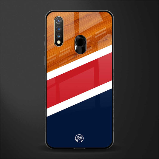 minimalistic wooden pattern glass case for vivo y19 image