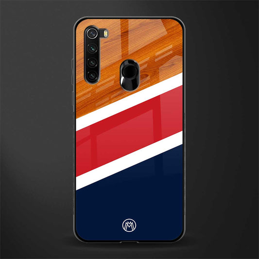 minimalistic wooden pattern glass case for redmi note 8 image