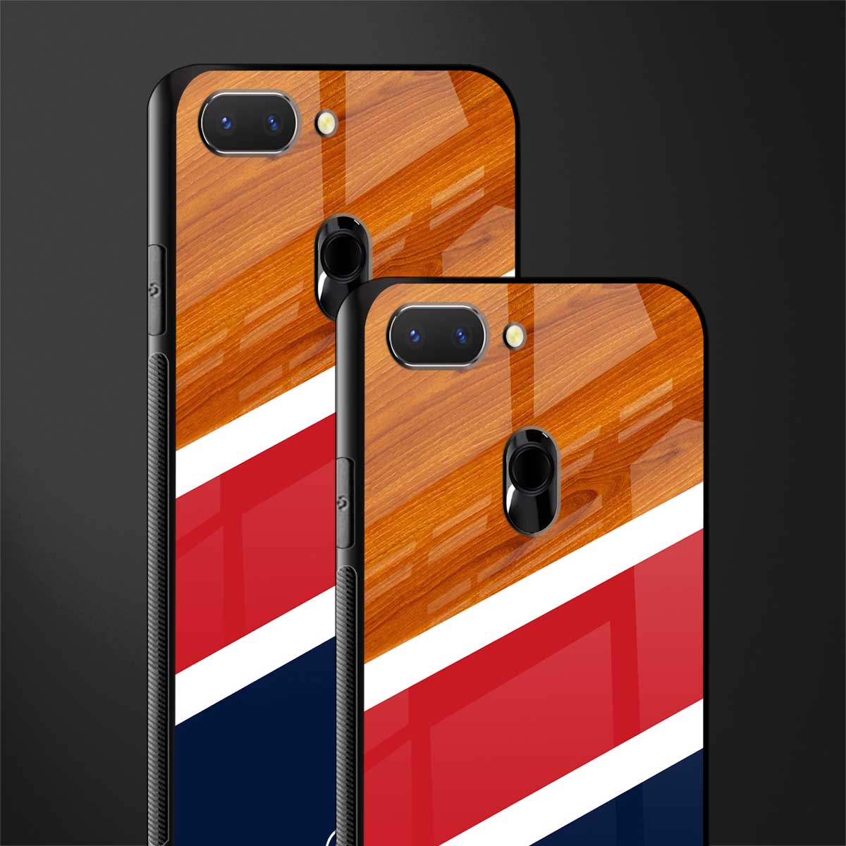 minimalistic wooden pattern glass case for realme 2 image-2