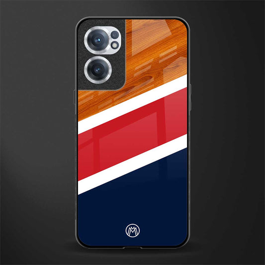 minimalistic wooden pattern glass case for oneplus nord ce 2 5g image