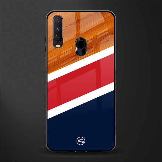 minimalistic wooden pattern glass case for vivo y15 image