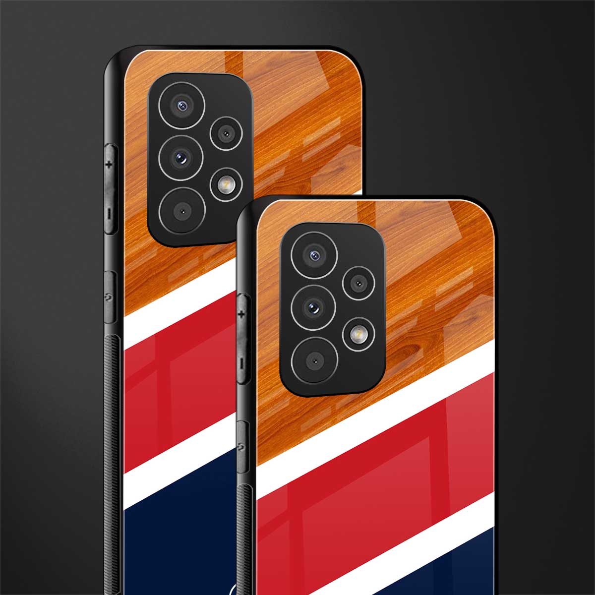 minimalistic wooden pattern back phone cover | glass case for samsung galaxy a23