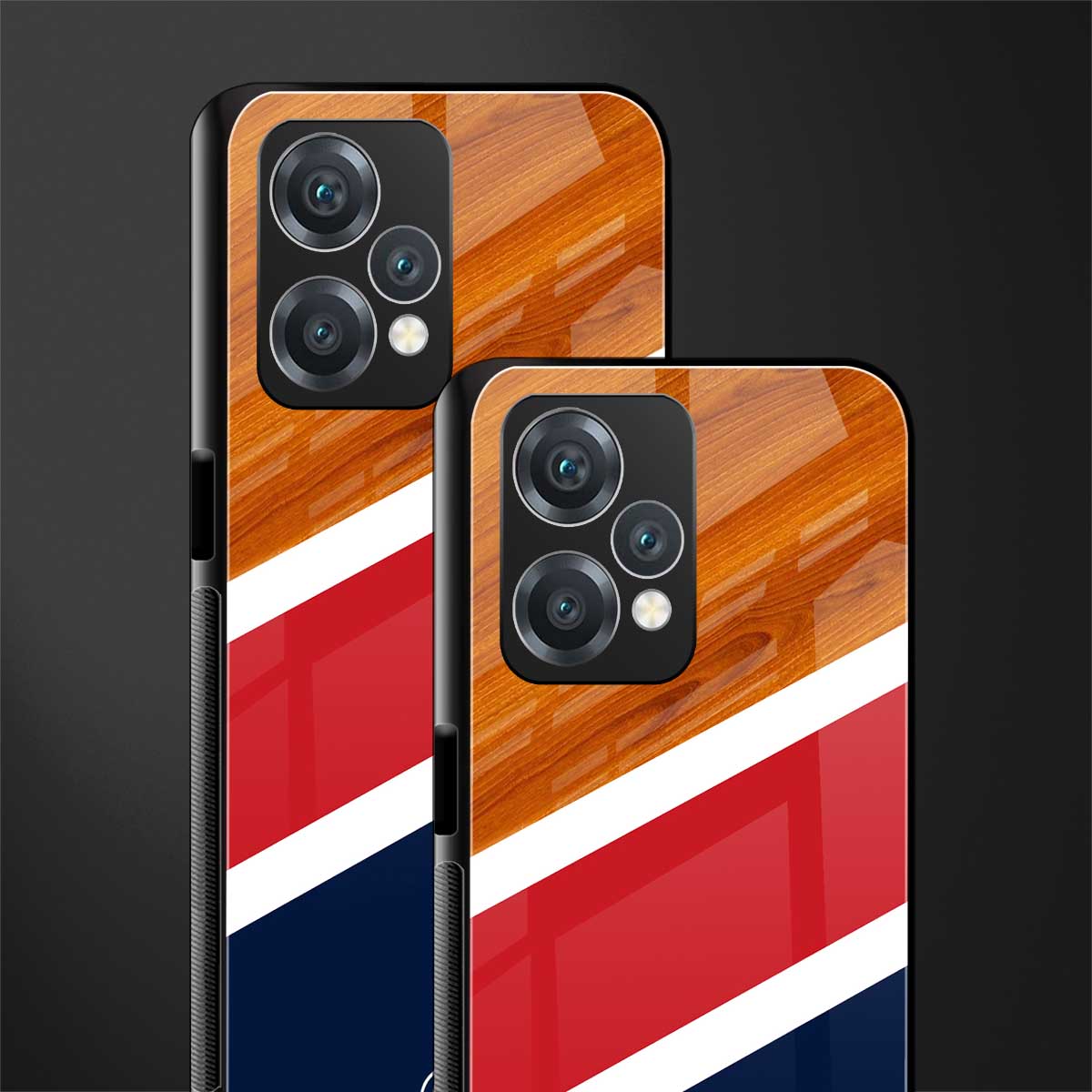 minimalistic wooden pattern back phone cover | glass case for oneplus nord ce 2 lite 5g