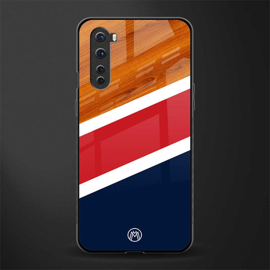 minimalistic wooden pattern glass case for oneplus nord ac2001 image