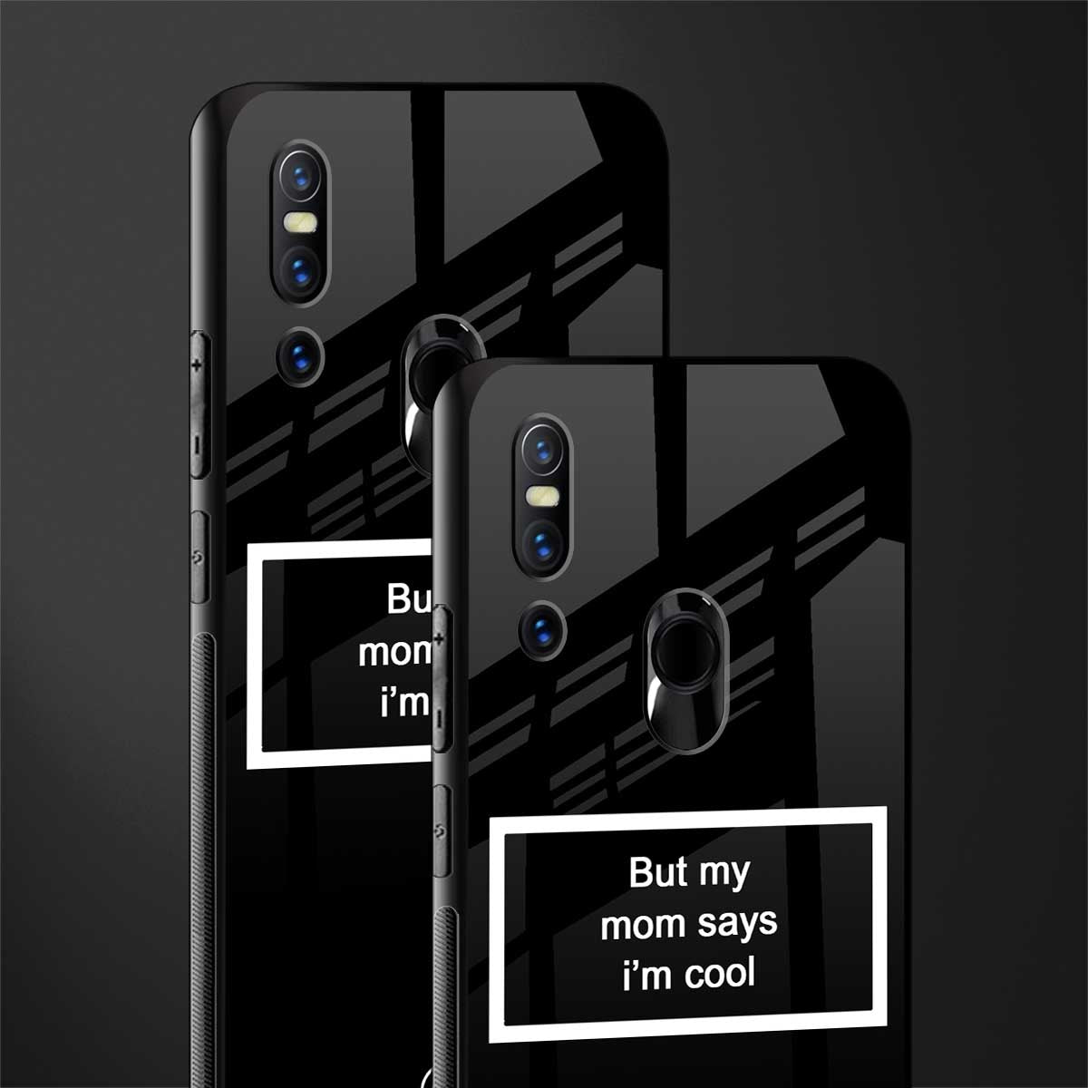 mom says i'm cool black glass case for vivo v15 image-2