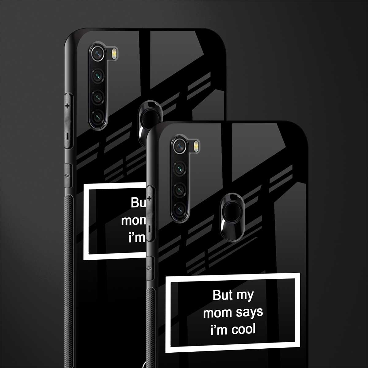 mom says i'm cool black glass case for redmi note 8 image-2