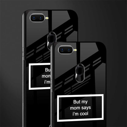 mom says i'm cool black glass case for oppo f9f9 pro image-2