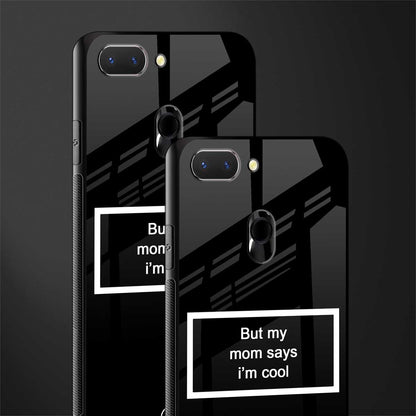 mom says i'm cool black glass case for realme 2 image-2