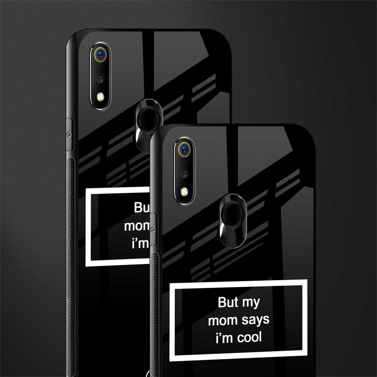 mom says i'm cool black glass case for realme 3 pro image-2
