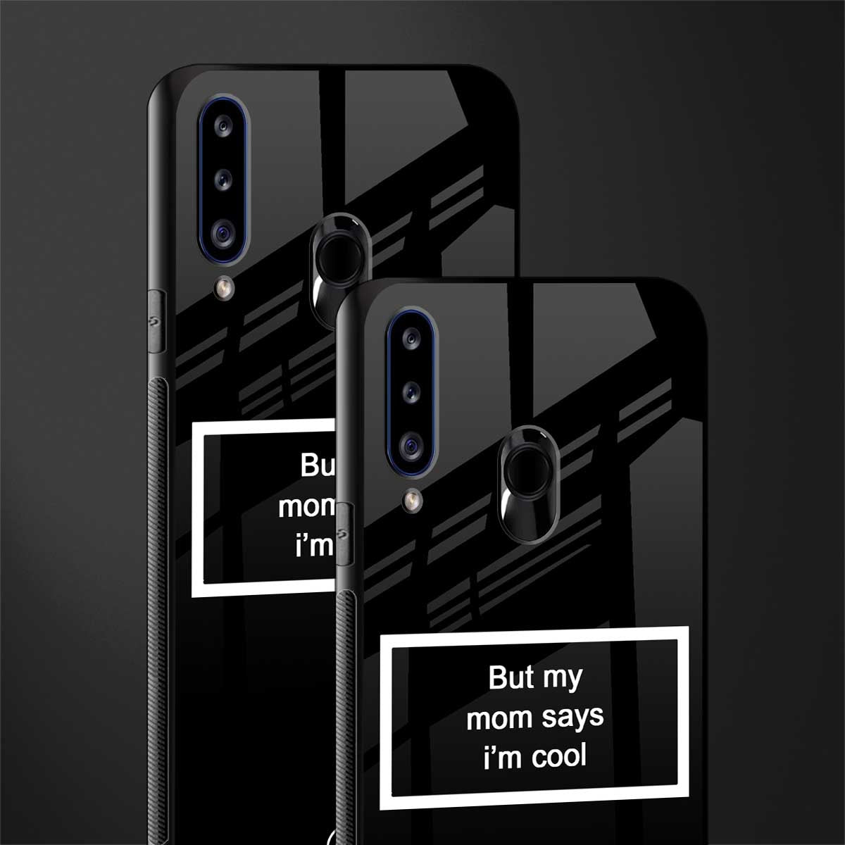 mom says i'm cool black glass case for samsung galaxy a20s image-2