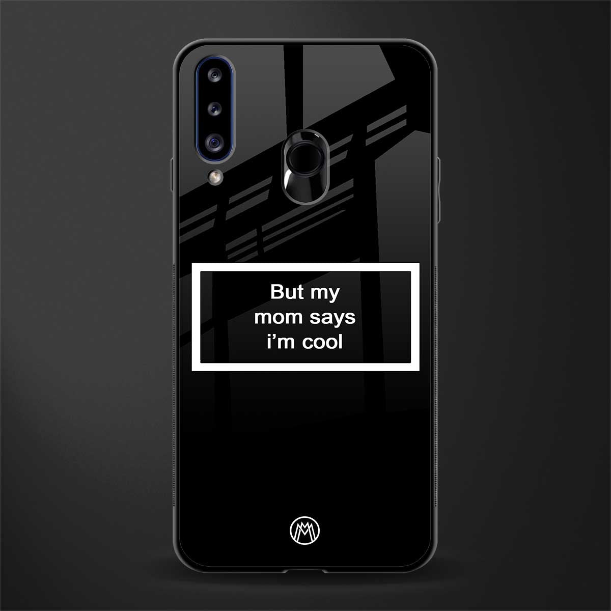 mom says i'm cool black glass case for samsung galaxy a20s image