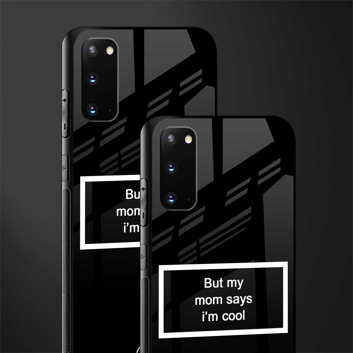 mom says i'm cool black glass case for samsung galaxy s20 image-2