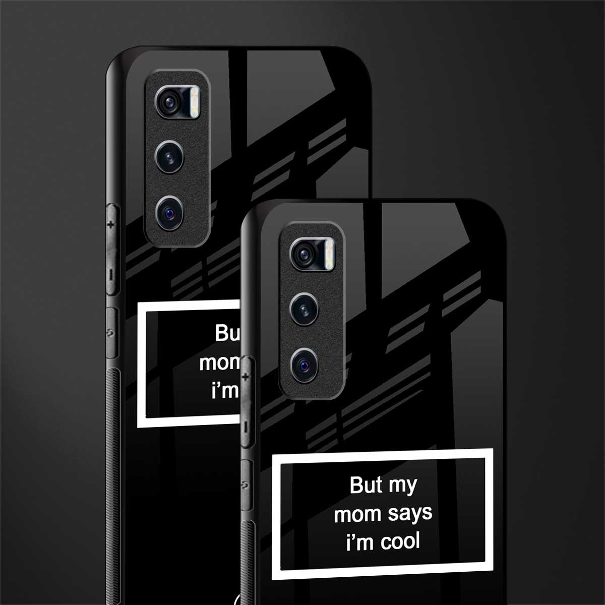 mom says i'm cool black glass case for vivo v20 se image-2