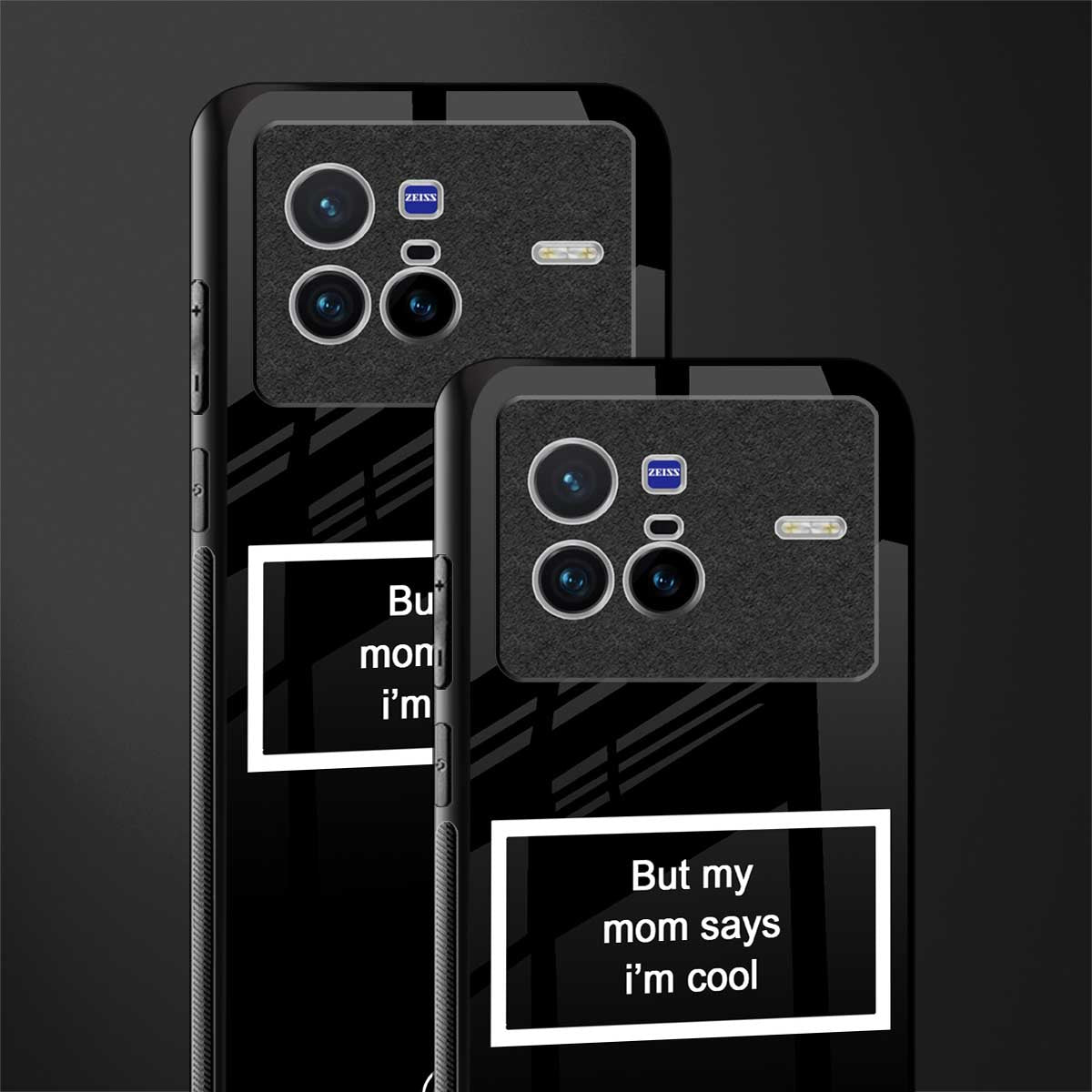 mom says i'm cool black glass case for vivo x80 image-2