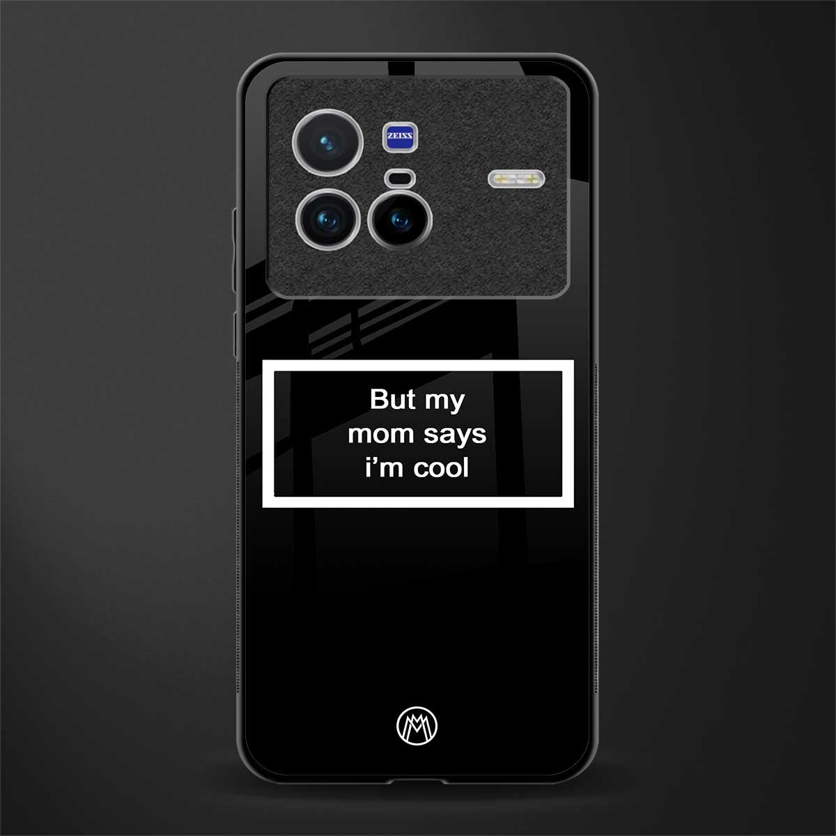 mom says i'm cool black glass case for vivo x80 image
