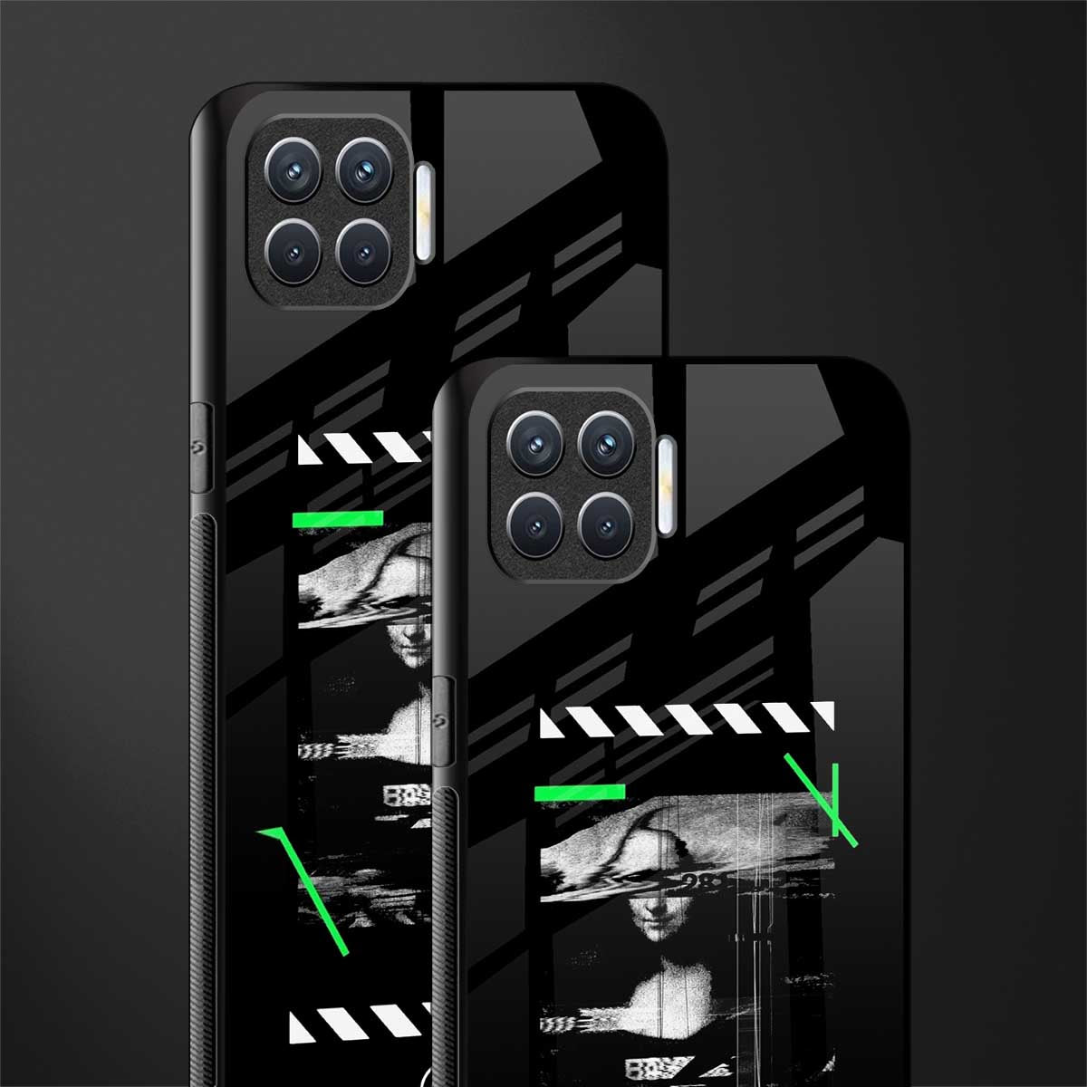 mona lisa art glass case for oppo f17 pro image-2