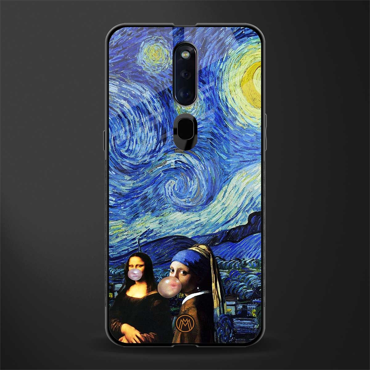 mona lisa starry night glass case for oppo f11 pro image