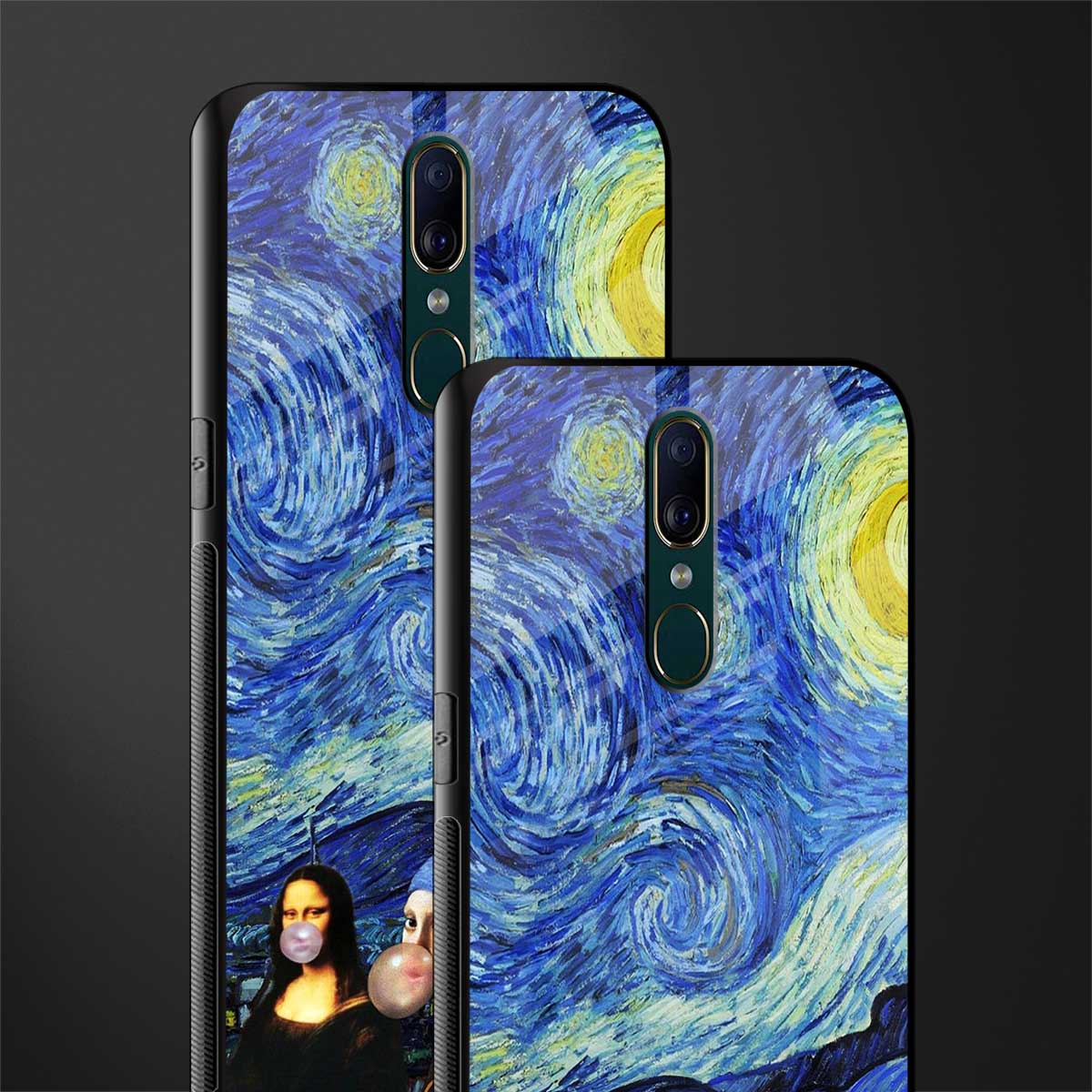 mona lisa starry night glass case for oppo f11 image-2