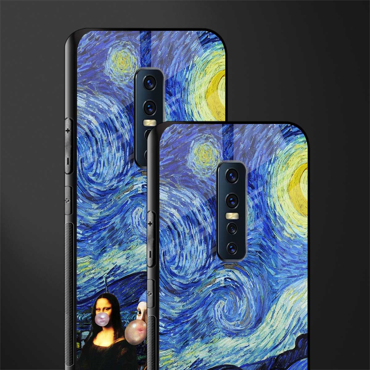 mona lisa starry night glass case for vivo v17 pro image-2