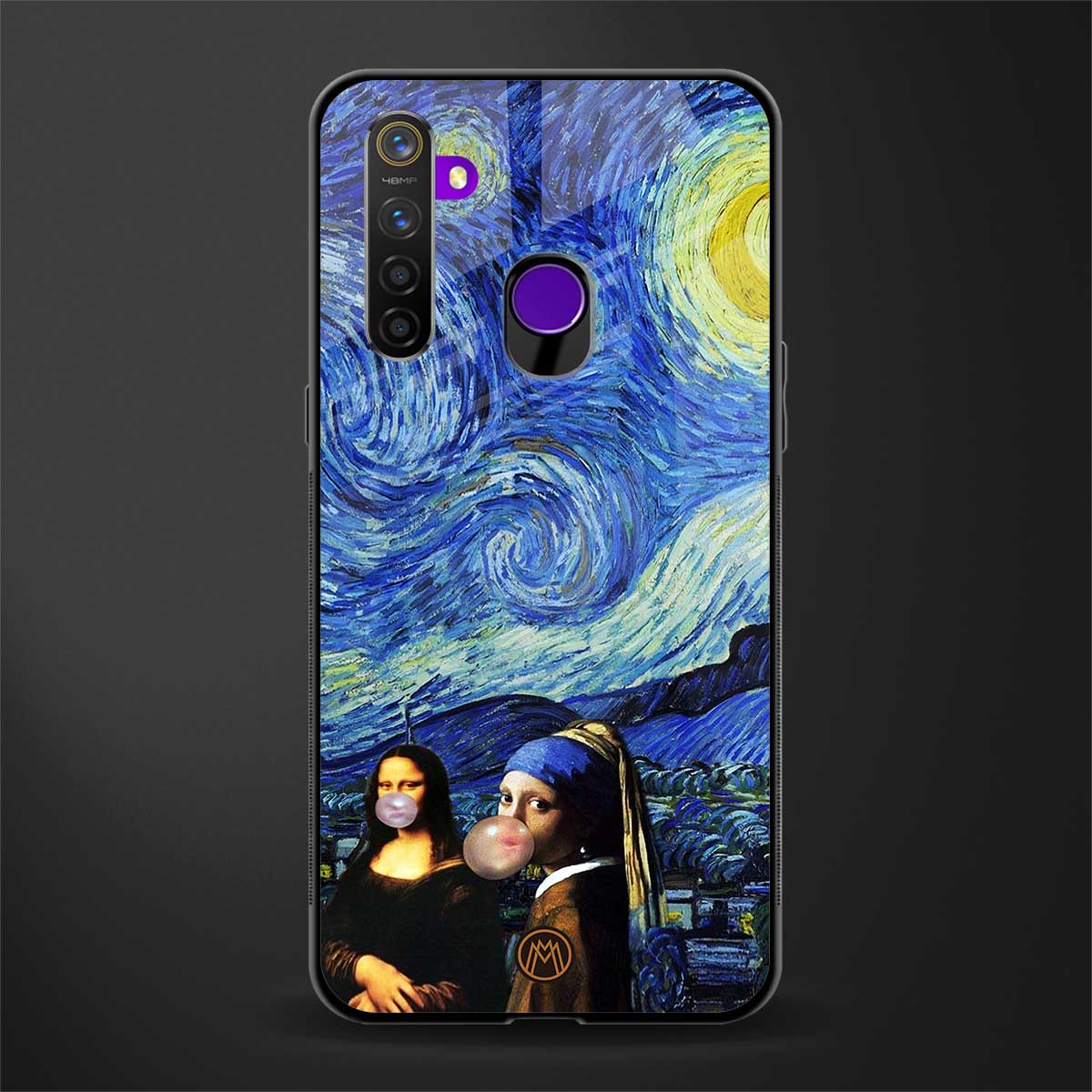 mona lisa starry night glass case for realme 5s image