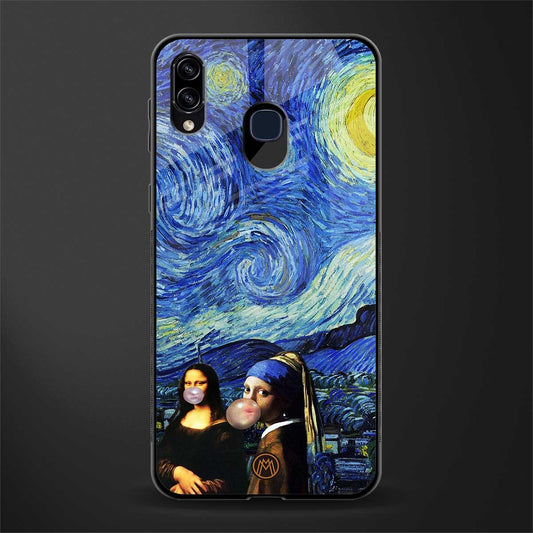 mona lisa starry night glass case for samsung galaxy a20 image