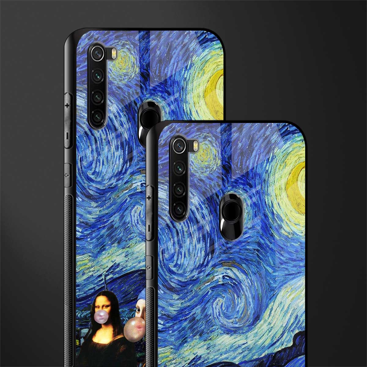 mona lisa starry night glass case for redmi note 8 image-2