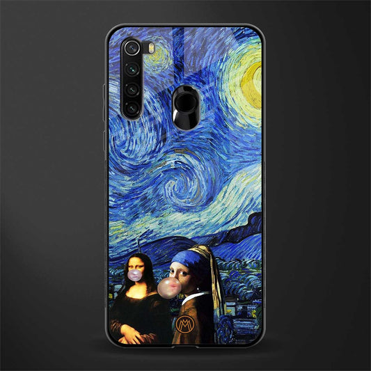 mona lisa starry night glass case for redmi note 8 image
