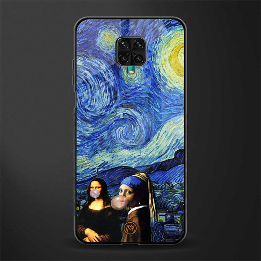 mona lisa starry night glass case for redmi note 9 pro image