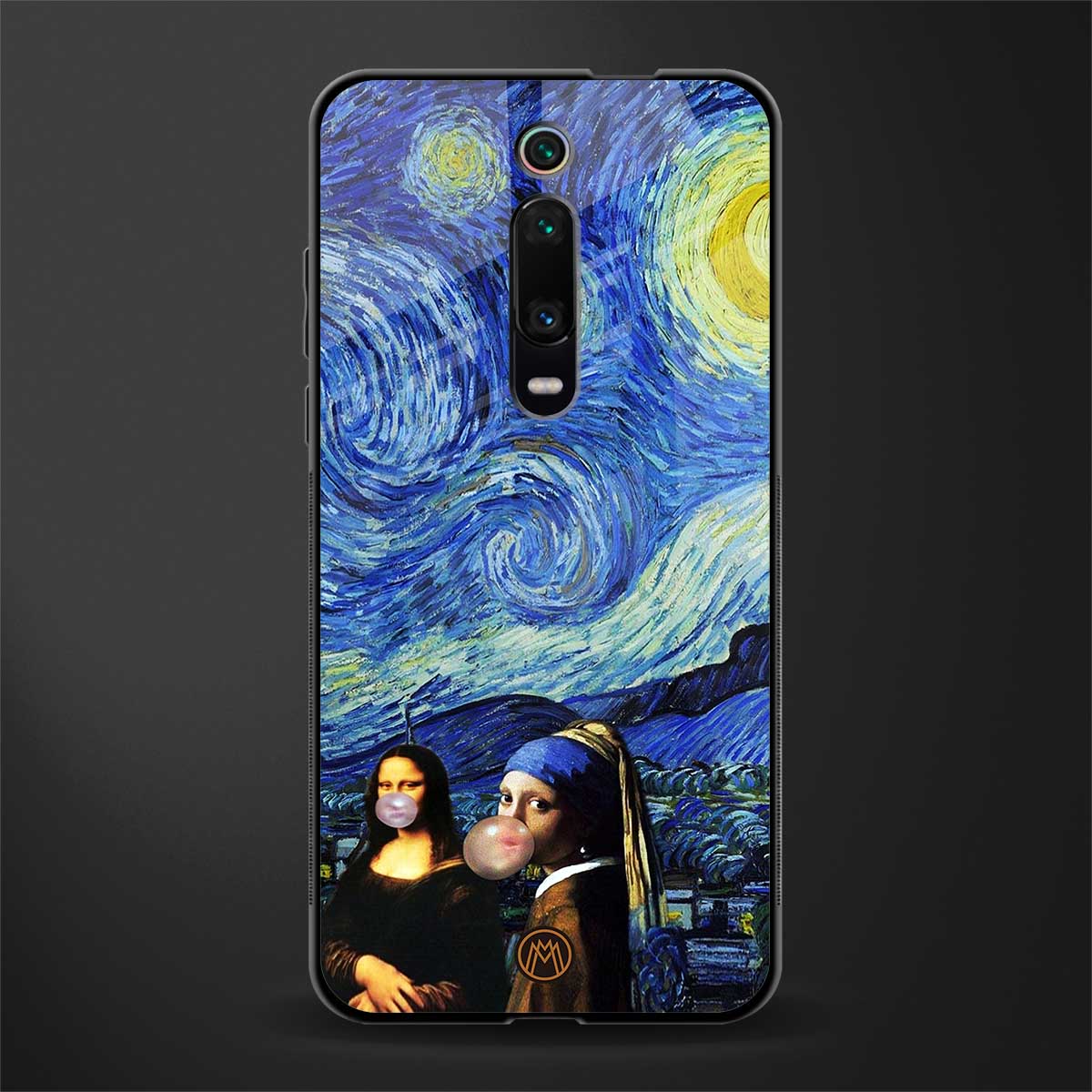 mona lisa starry night glass case for redmi k20 pro image