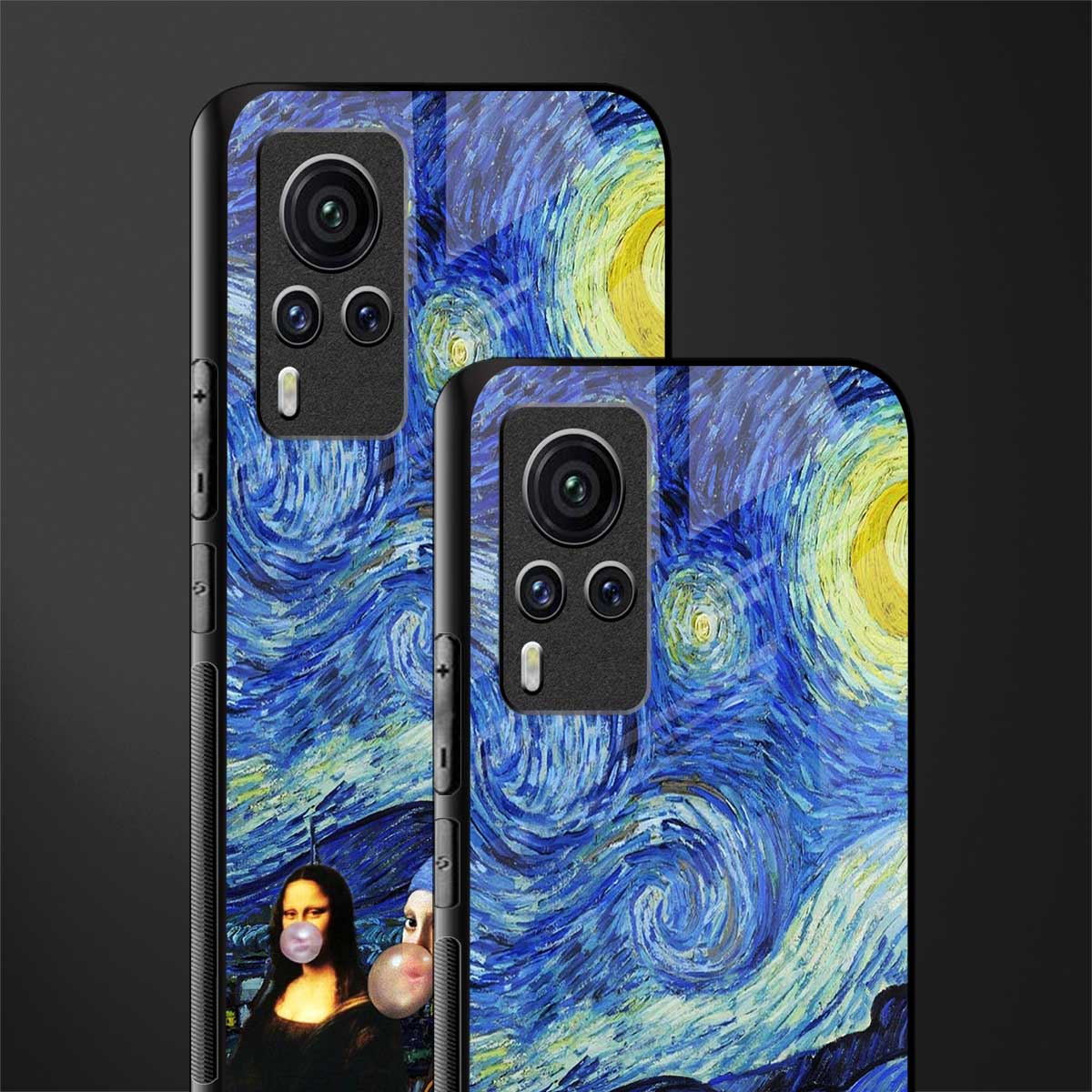 mona lisa starry night glass case for vivo x60 pro image-2