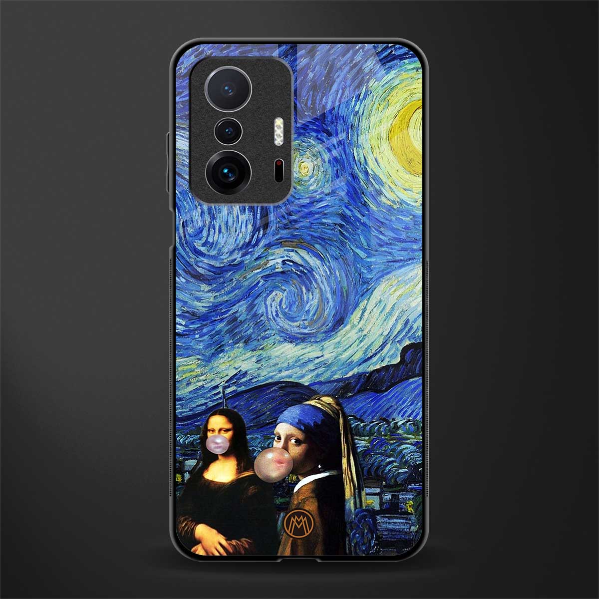 mona lisa starry night glass case for mi 11t pro 5g image