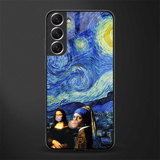 mona lisa starry night glass case for samsung galaxy s22 plus 5g image
