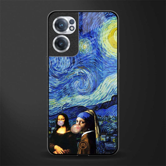 mona lisa starry night glass case for oneplus nord ce 2 5g image