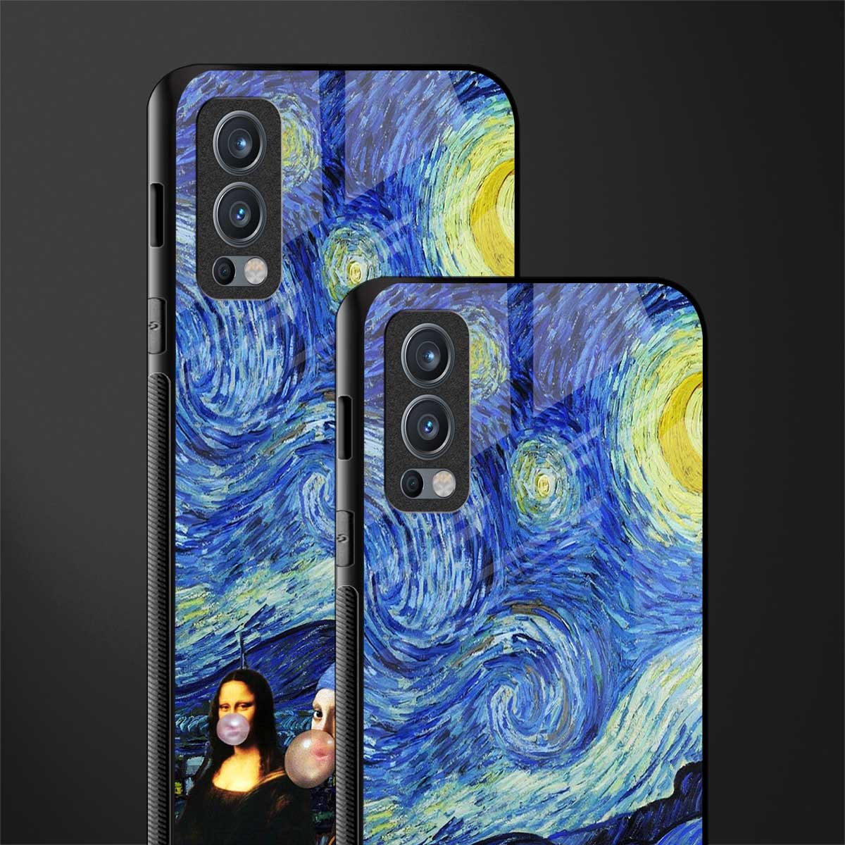 mona lisa starry night glass case for oneplus nord 2 5g image-2