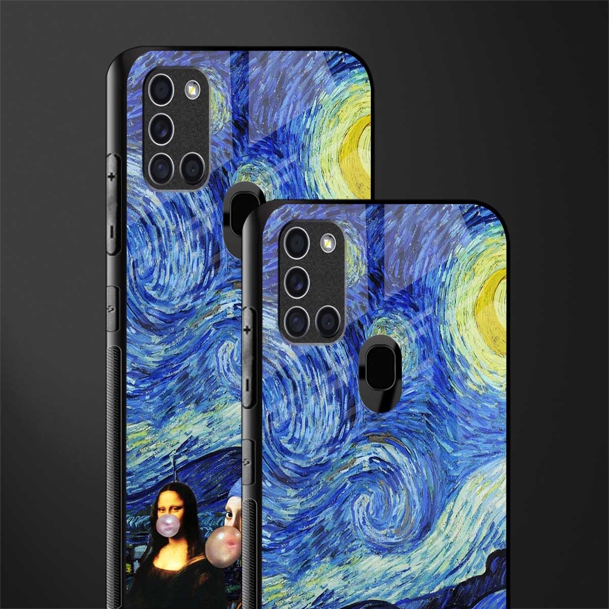 mona lisa starry night glass case for samsung galaxy a21s image-2