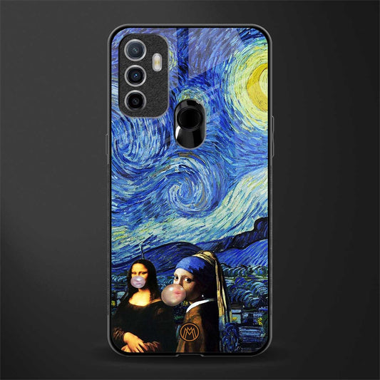 mona lisa starry night glass case for oppo a53 image