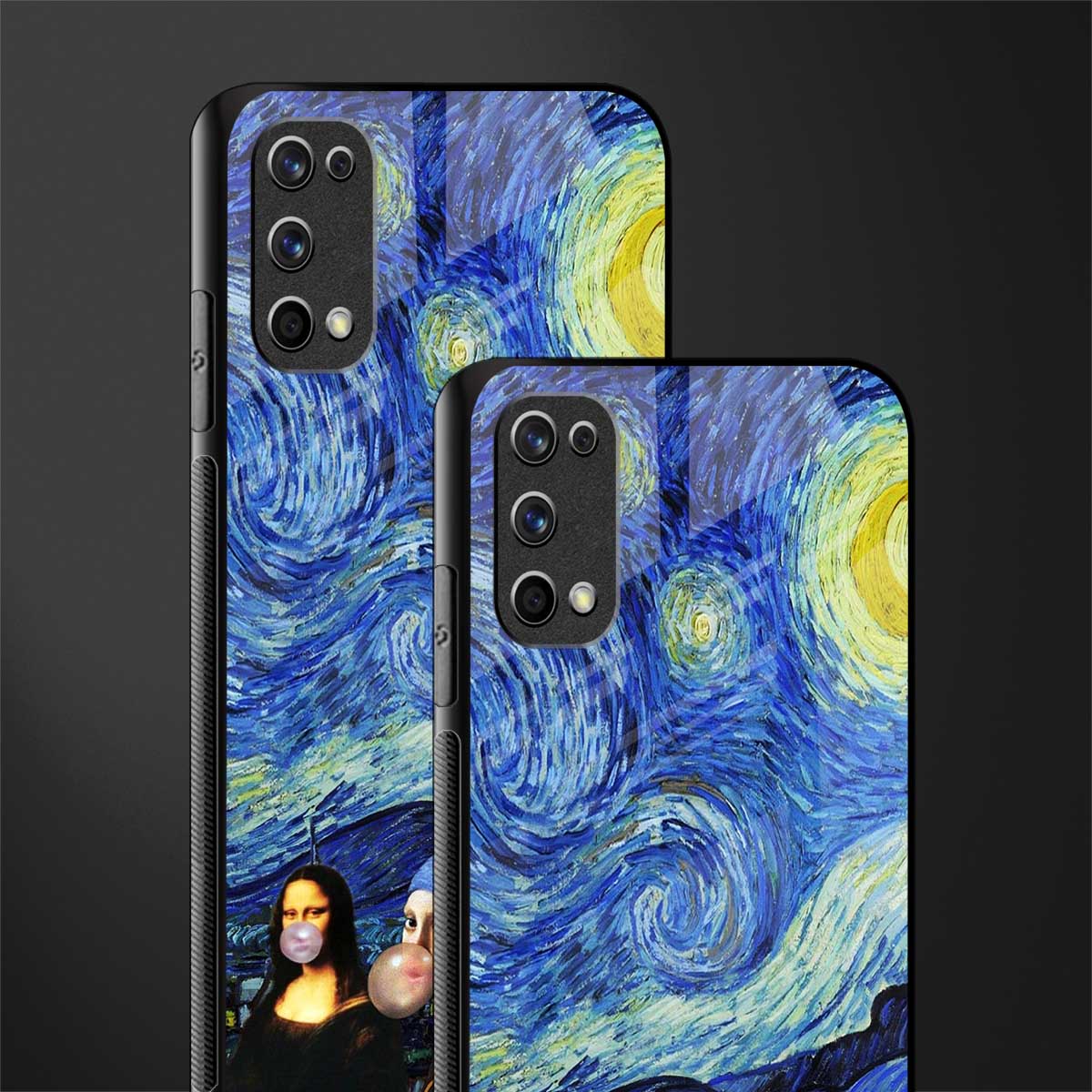mona lisa starry night glass case for realme 7 pro image-2