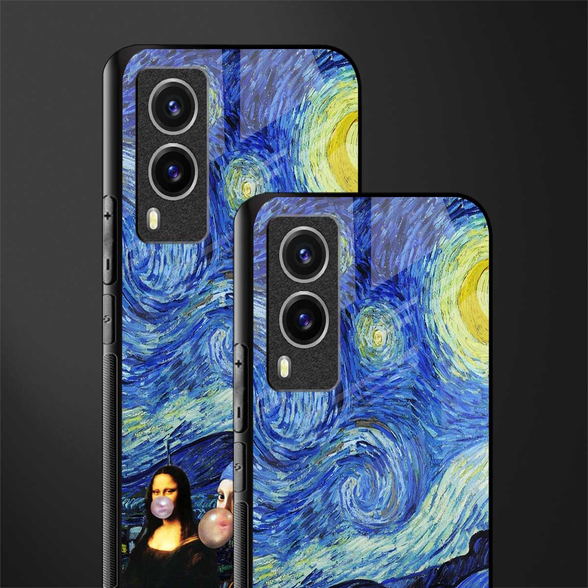 mona lisa starry night glass case for vivo v21e 5g image-2