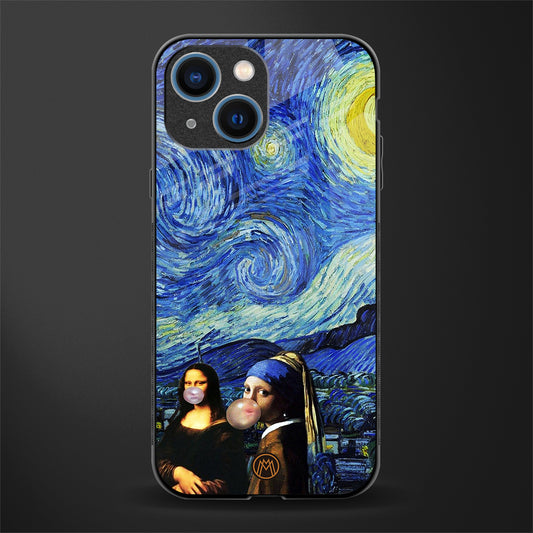 mona lisa starry night glass case for iphone 13 mini image