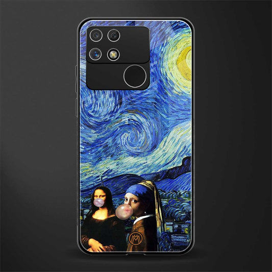 mona lisa starry night back phone cover | glass case for realme narzo 50a