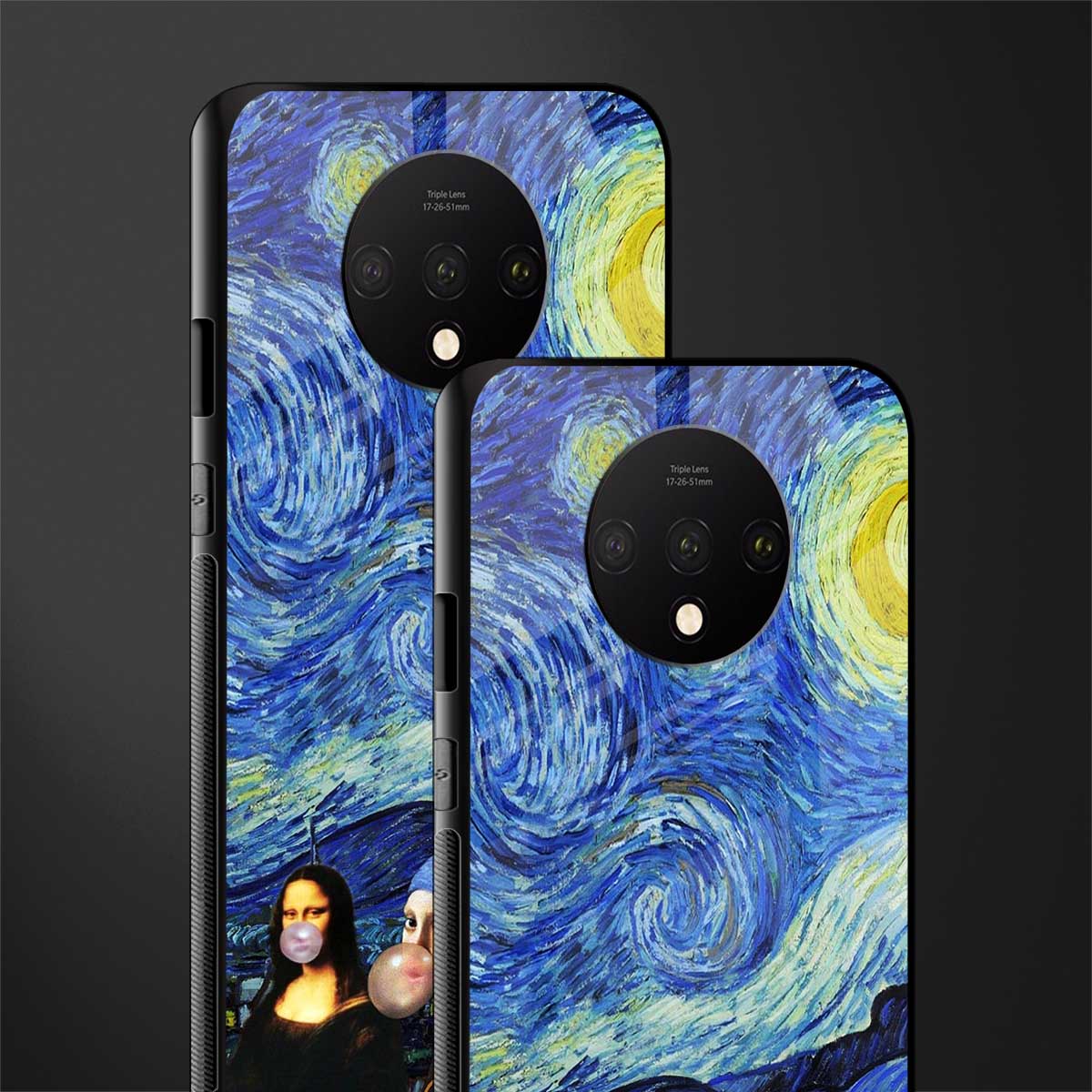 mona lisa starry night glass case for oneplus 7t image-2