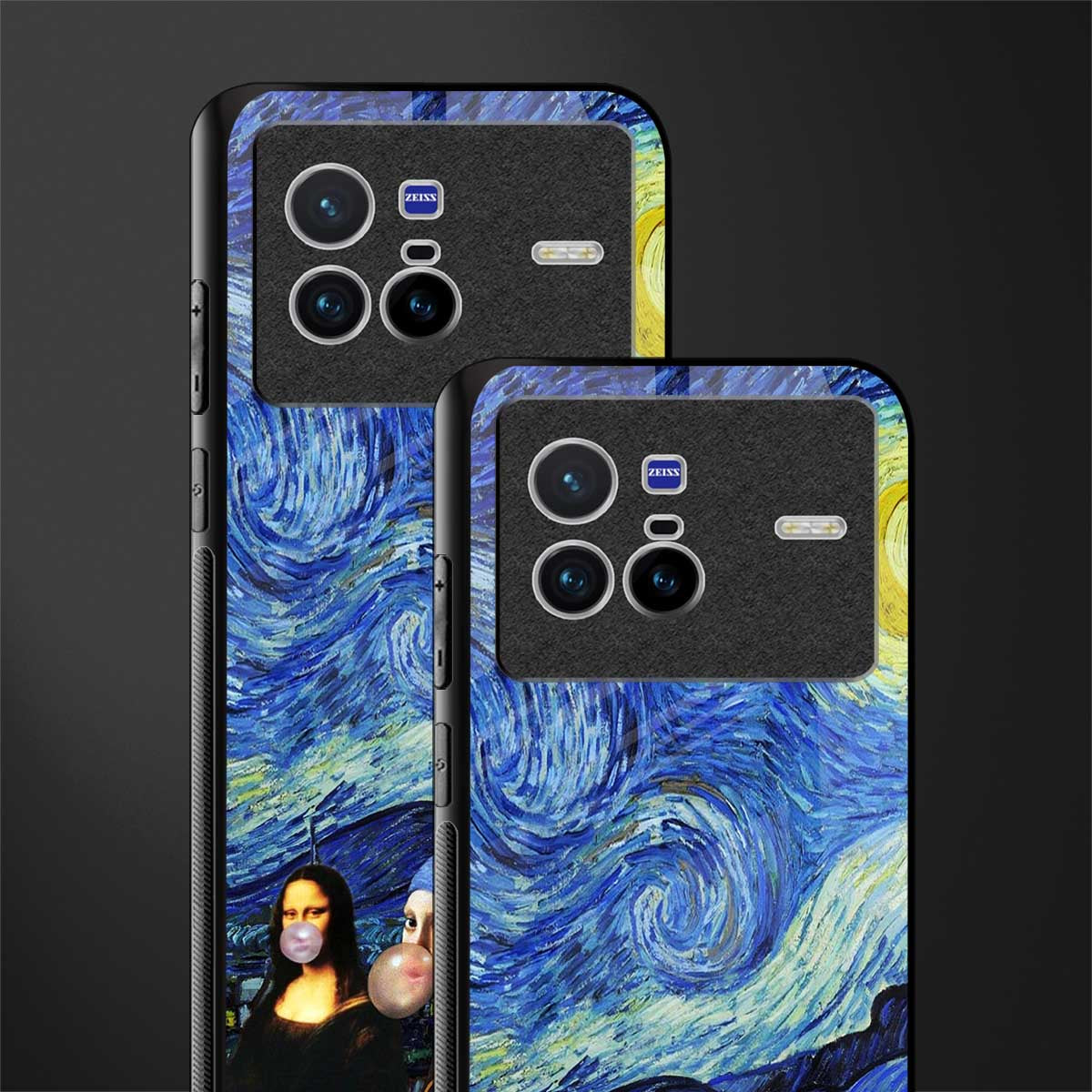 mona lisa starry night glass case for vivo x80 image-2